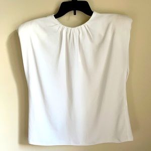 Zara shoulder padded white blouse